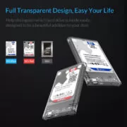 ORICO θήκη για 2.5" SATA HDD/SSD 2139C3, 5Gbps, διάφανη 5