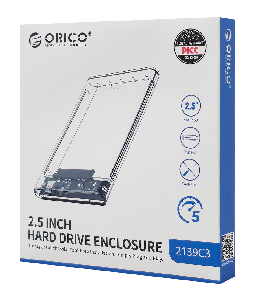 ORICO θήκη για 2.5" SATA HDD/SSD 2139C3, 5Gbps, διάφανη 10 ORICO θήκη για 2.5" SATA HDD/SSD 2139C3, 5Gbps, διάφανη - Image 8