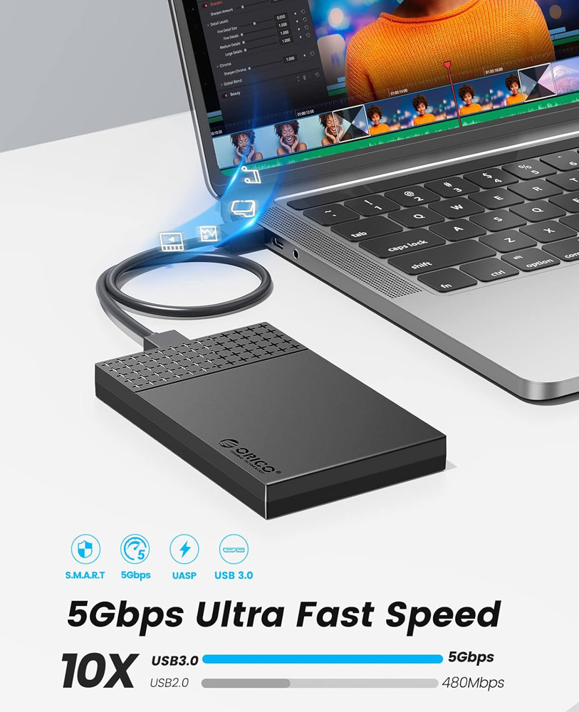 ORICO θήκη για 2.5" SATA HDD/SSD 2526U3-V1, 5Gbps, μαύρη 4 ORICO θήκη για 2.5" SATA HDD/SSD 2526U3-V1, 5Gbps, μαύρη - Image 2