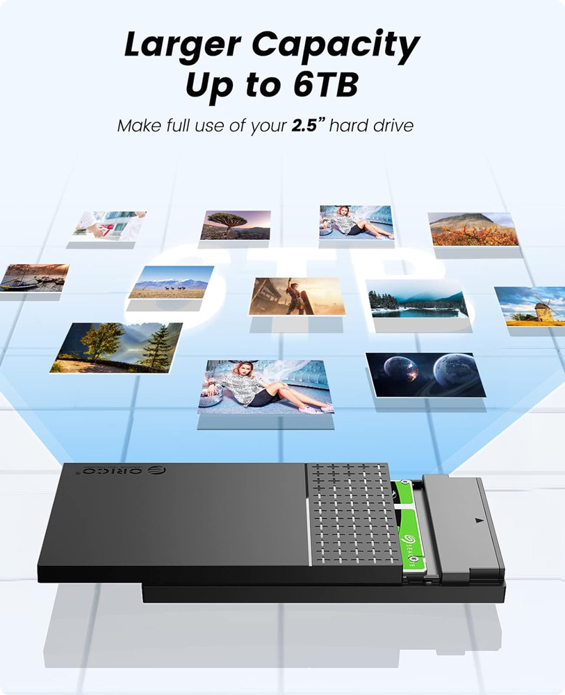 ORICO θήκη για 2.5" SATA HDD/SSD 2526U3-V1, 5Gbps, μαύρη 7 ORICO θήκη για 2.5" SATA HDD/SSD 2526U3-V1, 5Gbps, μαύρη - Image 5