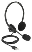 DELOCK headphones με μικρόφωνο 27178, stereo, USB, volume control, μαύρα 1 DELOCK headphones με μικρόφωνο 27178, stereo, USB, volume control, μαύρα