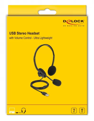 DELOCK headphones με μικρόφωνο 27178, stereo, USB, volume control, μαύρα 5 DELOCK headphones με μικρόφωνο 27178, stereo, USB, volume control, μαύρα - Image 3