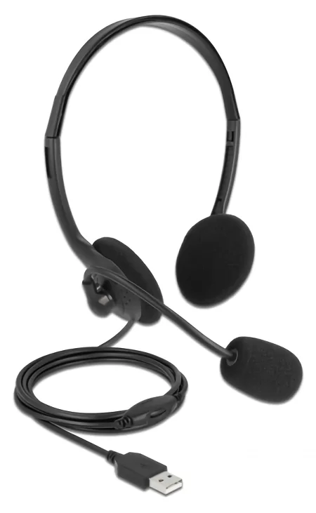 DELOCK headphones με μικρόφωνο 27178, stereo, USB, volume control, μαύρα 3 DELOCK headphones με μικρόφωνο 27178, stereo, USB, volume control, μαύρα
