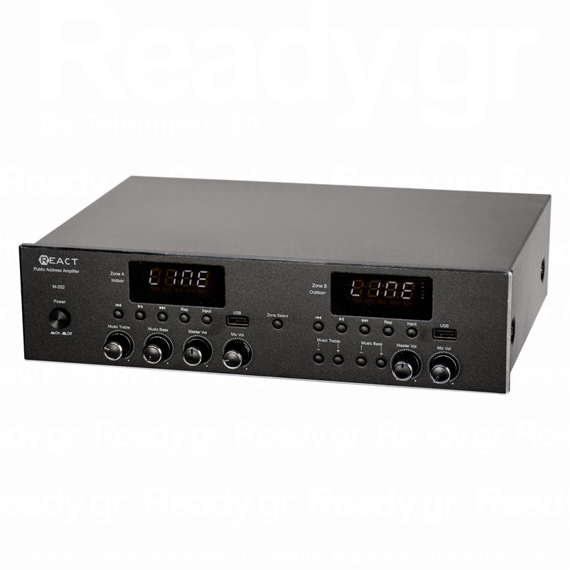 M-202 Επαγγελματικός Ενισχυτής Ήχου 100W 100V 2 Ζωνών