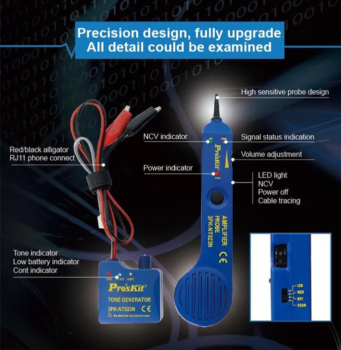PROSKIT tester καλωδίων 3PK-NT023N, NCV 90~1000V 5 PROSKIT tester καλωδίων 3PK-NT023N, NCV 90~1000V - Image 3