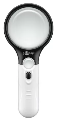 GOOBAY μεγεθυντικός φακός χειρός 41255 με φωτισμό LED, 1.75x & 12.25x