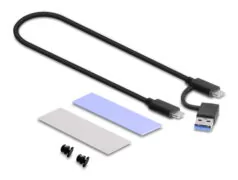 DELOCK θήκη για M.2 NVMe PCIe/SATA SSD 42019, tool free, 10Gbps, μαύρη 8