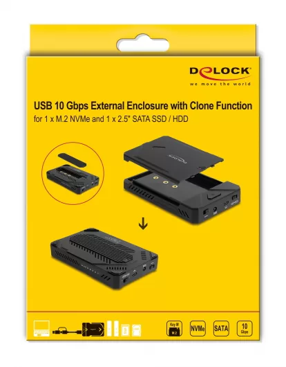 DELOCK θήκη M.2 NVMe & SATA SSD/HDD 42020, 10Gbps, λειτουργία κλώνου 6 DELOCK θήκη M.2 NVMe & SATA SSD/HDD 42020, 10Gbps, λειτουργία κλώνου - Image 4