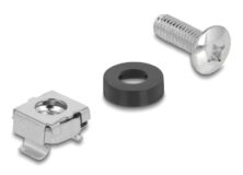 DELOCK σετ βίδες με παξιμάδια 42432 για rack, M6/16mm, ασημί, 100τμχ
