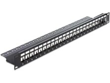 43277 Μαύρο Keystone Patch Panel 24 Θύρες 19" 1U