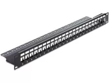 43277 Μαύρο Keystone Patch Panel 24 Θύρες 19" 1U