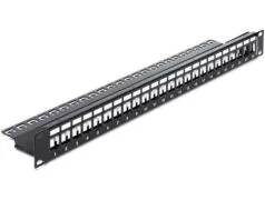 43277 Μαύρο Keystone Patch Panel 24 Θύρες 19" 1U 1
