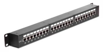 DELOCK patch panel 43295, 19"/1U, CAT 6, 24x coupler RJ45 ports, μαύρο 7 DELOCK patch panel 43295, 19"/1U, CAT 6, 24x coupler RJ45 ports, μαύρο 3