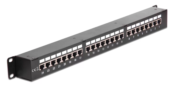 DELOCK patch panel 43295, 19"/1U, CAT 6, 24x coupler RJ45 ports, μαύρο 5 DELOCK patch panel 43295, 19"/1U, CAT 6, 24x coupler RJ45 ports, μαύρο - Image 3