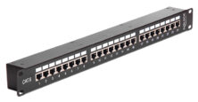 DELOCK patch panel 43295, 19"/1U, CAT 6, 24x coupler RJ45 ports, μαύρο