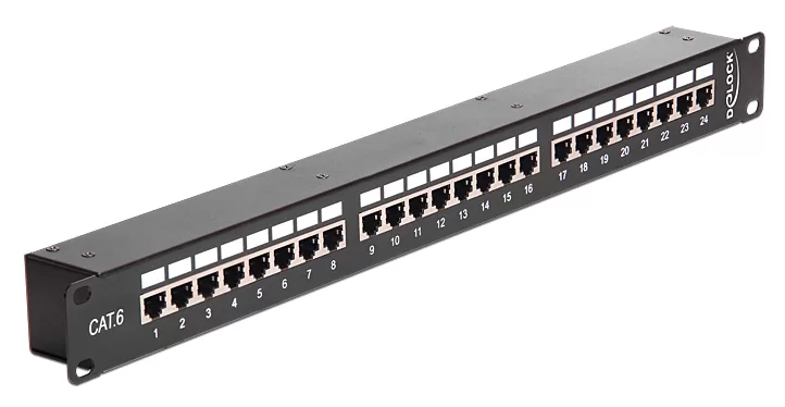 DELOCK patch panel 43295, 19"/1U, CAT 6, 24x coupler RJ45 ports, μαύρο 3 DELOCK patch panel 43295, 19"/1U, CAT 6, 24x coupler RJ45 ports, μαύρο
