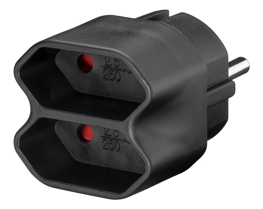 GOOBAY αντάπτορας ρεύματος 51002, 2x Euro, 230V 2.5A, μαύρος 3 GOOBAY αντάπτορας ρεύματος 51002, 2x Euro, 230V 2.5A, μαύρος