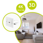 GOOBAY πρίζα τοίχου HDMI 51722, gold-plated, 4K, λευκή 2