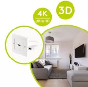 GOOBAY πρίζα τοίχου HDMI 51722, gold-plated, 4K, λευκή 2