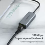 CABLETIME αντάπτορας δικτύου CT-AML100, USB, 100Mbps Ethernet, γκρι 2