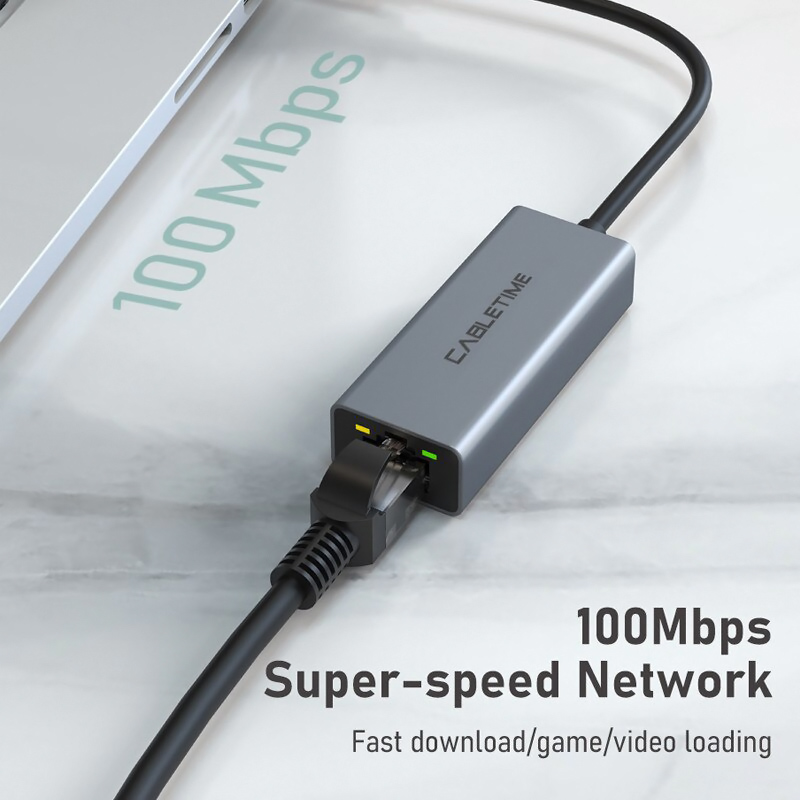 CABLETIME αντάπτορας δικτύου CT-AML100, USB, 100Mbps Ethernet, γκρι 4 CABLETIME αντάπτορας δικτύου CT-AML100, USB, 100Mbps Ethernet, γκρι - Image 2