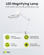 GOOBAY μεγεθυντικός φακός 60361 με σφιγκτήρα, LED, 3 διόπτρες, λευκός 4