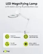 GOOBAY μεγεθυντικός φακός 60361 με σφιγκτήρα, LED, 3 διόπτρες, λευκός 4