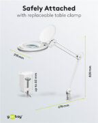 GOOBAY μεγεθυντικός φακός 60361 με σφιγκτήρα, LED, 3 διόπτρες, λευκός 8