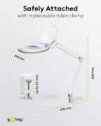 GOOBAY μεγεθυντικός φακός 60361 με σφιγκτήρα, LED, 3 διόπτρες, λευκός 8