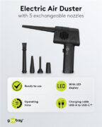 GOOBAY ηλεκτρικό air duster 61667, LED οθόνη, 46.8W, 2000mAh, μαύρο 3
