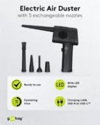 GOOBAY ηλεκτρικό air duster 61667, LED οθόνη, 46.8W, 2000mAh, μαύρο 3