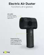 GOOBAY ηλεκτρικό air duster 61667, LED οθόνη, 46.8W, 2000mAh, μαύρο 5