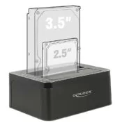 DELOCK docking station για 2.5" ή 3.5" SATA HDD/SSD 62661, 2 θέσεων, 6Gbps, clone function, μαύρο 2