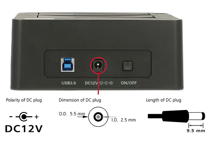 DELOCK docking station για 2.5" ή 3.5" SATA HDD/SSD 62661, 2 θέσεων, 6Gbps, clone function, μαύρο 5 DELOCK docking station για 2.5" ή 3.5" SATA HDD/SSD 62661, 2 θέσεων, 6Gbps, clone function, μαύρο - Image 3