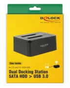 DELOCK docking station για 2.5" ή 3.5" SATA HDD/SSD 62661, 2 θέσεων, 6Gbps, clone function, μαύρο 6