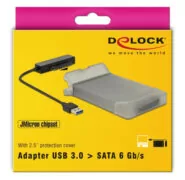 DELOCK αντάπτορας USB σε SATA 62742 με θήκη για 2.5" HDD/SSD, 6Gbps 5