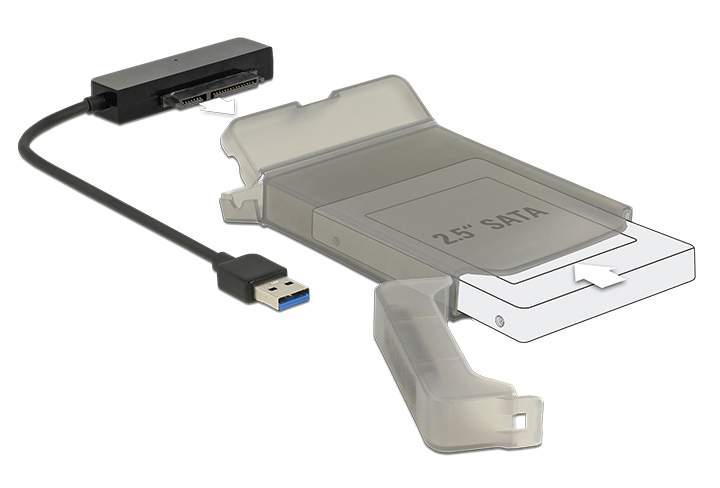 DELOCK αντάπτορας USB σε SATA 62742 με θήκη για 2.5" HDD/SSD, 6Gbps 3 DELOCK αντάπτορας USB σε SATA 62742 με θήκη για 2.5" HDD/SSD, 6Gbps