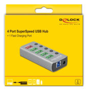 DELOCK USB hub 63262 με διακόπτες, 5x θυρών, 5Gbps, 2.4A, γκρι 7 DELOCK USB hub 63262 με διακόπτες, 5x θυρών, 5Gbps, 2.4A, γκρι 3
