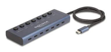 DELOCK USB-C hub 63410 με διακόπτες, 7x θυρών, 5Gbps, 20W, USB-C σύνδεση, μπλε 1 DELOCK USB-C hub 63410 με διακόπτες, 7x θυρών, 5Gbps, 20W, USB-C σύνδεση, μπλε