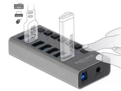 DELOCK USB hub 63669 με διακόπτες, 7x θυρών, 5Gbps, γκρι 7 DELOCK USB hub 63669 με διακόπτες, 7x θυρών, 5Gbps, γκρι 2