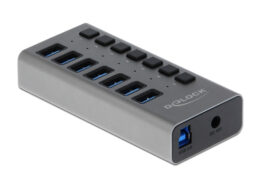 DELOCK USB hub 63669 με διακόπτες, 7x θυρών, 5Gbps, γκρι 1 DELOCK USB hub 63669 με διακόπτες, 7x θυρών, 5Gbps, γκρι