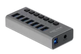 DELOCK USB hub 63669 με διακόπτες, 7x θυρών, 5Gbps, γκρι 2 DELOCK USB hub 63669 με διακόπτες, 7x θυρών, 5Gbps, γκρι 1