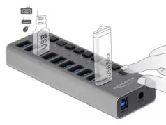 DELOCK USB hub 63670 με διακόπτες, 10x θυρών, 5Gbps, γκρι 2