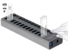 DELOCK USB hub 63738 με διακόπτες, 13x θυρών, 5Gbps, γκρι 7 DELOCK USB hub 63738 με διακόπτες, 13x θυρών, 5Gbps, γκρι 2