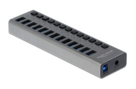 DELOCK USB hub 63738 με διακόπτες, 13x θυρών, 5Gbps, γκρι 2 DELOCK USB hub 63738 με διακόπτες, 13x θυρών, 5Gbps, γκρι 1