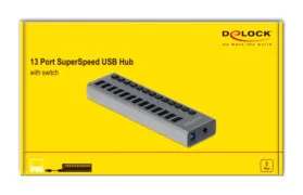 DELOCK USB hub 63738 με διακόπτες, 13x θυρών, 5Gbps, γκρι 9 DELOCK USB hub 63738 με διακόπτες, 13x θυρών, 5Gbps, γκρι 4