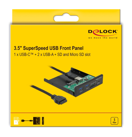 DELOCK front panel 64058, 3.5" σε USB-C, 2x USB & SD/Micro SD 6 DELOCK front panel 64058, 3.5" σε USB-C, 2x USB & SD/Micro SD - Image 4