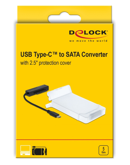DELOCK αντάπτορας USB-C σε SATA 64084 με θήκη για 2.5" HDD/SSD, 6Gbps 7 DELOCK αντάπτορας USB-C σε SATA 64084 με θήκη για 2.5" HDD/SSD, 6Gbps - Image 5