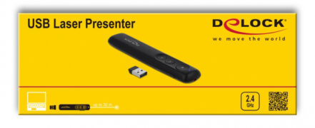 DELOCK Τηλεχειριστήριο παρουσιάσεων 64092 με laser, ασύρματο, έως 30m 5