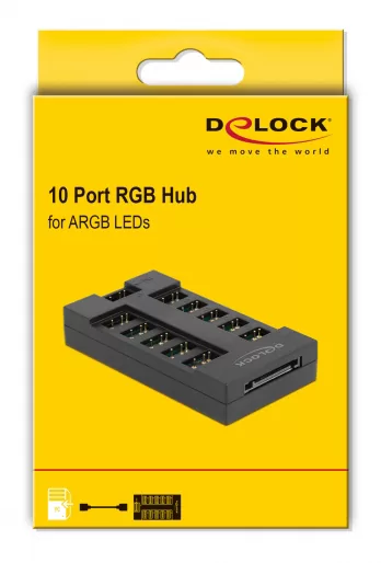DELOCK RGB hub 64128 για ARGB LEDs, 10 θύρες, μαύρο 5 DELOCK RGB hub 64128 για ARGB LEDs, 10 θύρες, μαύρο - Image 3
